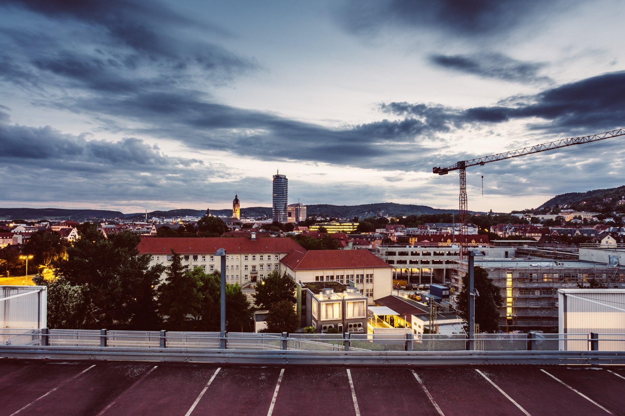 Blick von dem Wiesencenter auf die Stadt Jena